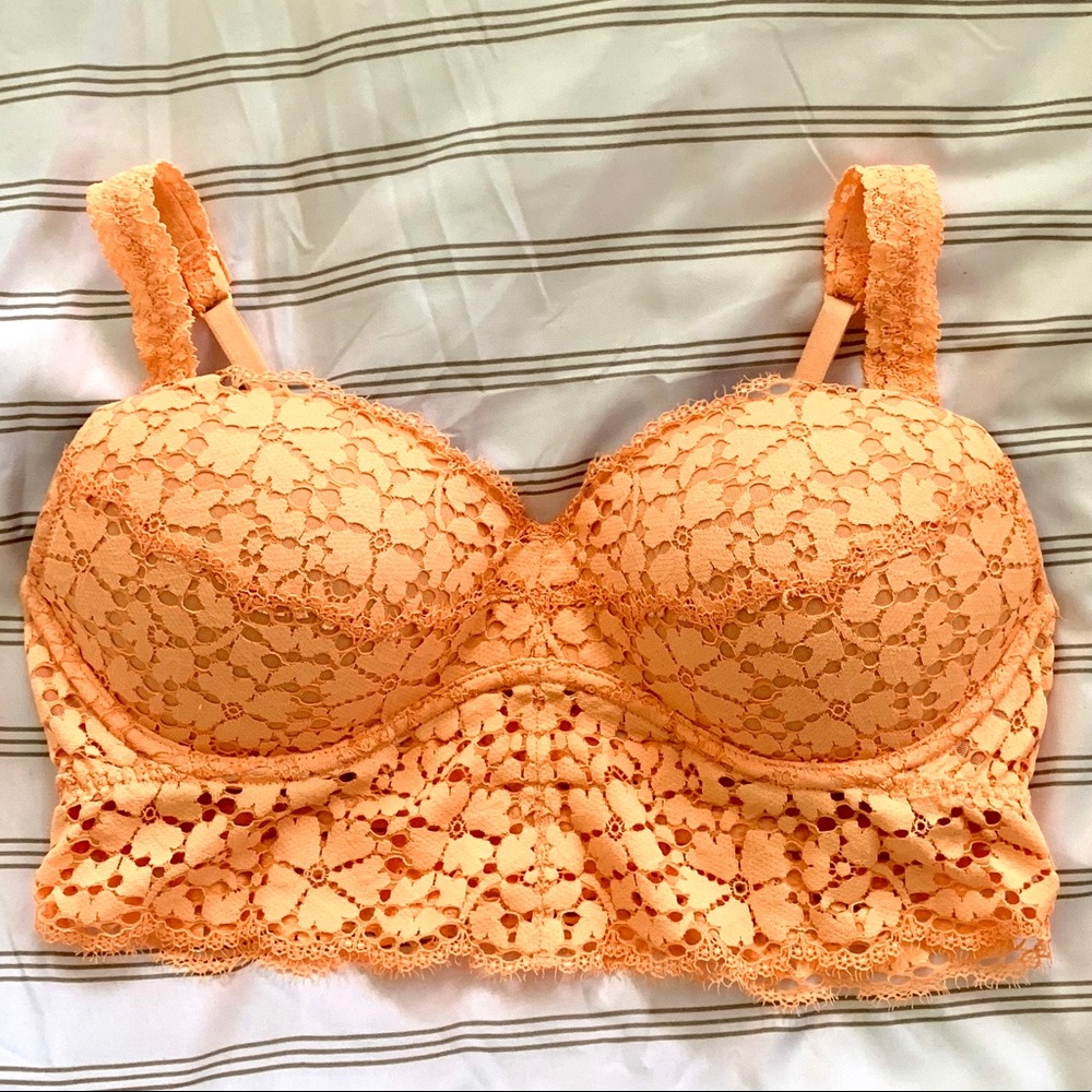 PINK Victoria Secret Peach Lace Bralette